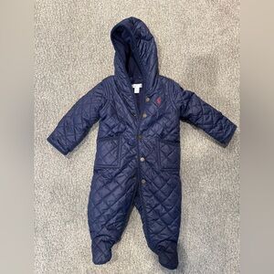 Ralph Lauren Navy Blue Infant Quilted Snowsuit/ Bunting 6 months